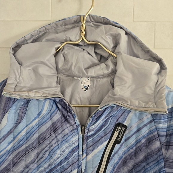 Burton Cabin Women's Reversible Insulated Nylon Quilted Pullover Blue Gray Small - Picture 2 of 9